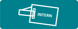 Graphic of employee badge that says 'intern' on it.